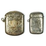 A silver vesta case, Chester 1915 and another smaller Birmingham 1902, 37.2gm