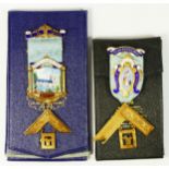 A silver gilt and enamel Staines St.Marys Lodge masonic medal and a similar Lodge of Quadragesimus