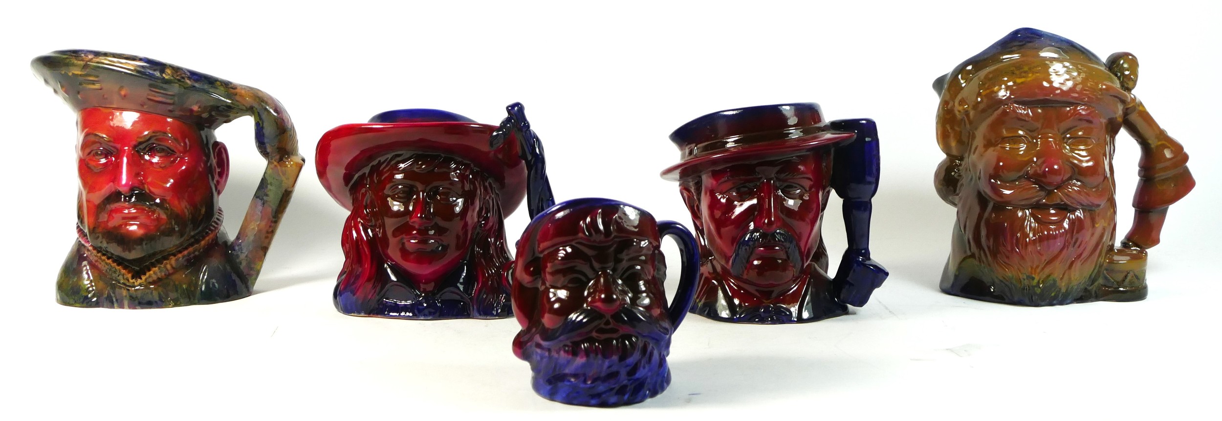 Royal Doulton prototype colour trial character jugs, comprising of 'The Wild West' Annie Oakley