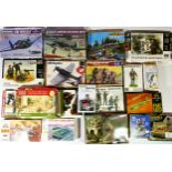 Nineteen model kits (unsure if all are complete), includes infantry, tanks, dioramas, planes and