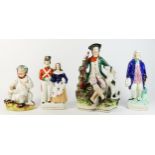 A Parr Staffordshire figural group, circa 1880s, depicting a huntsman holding a gun, with his dog by