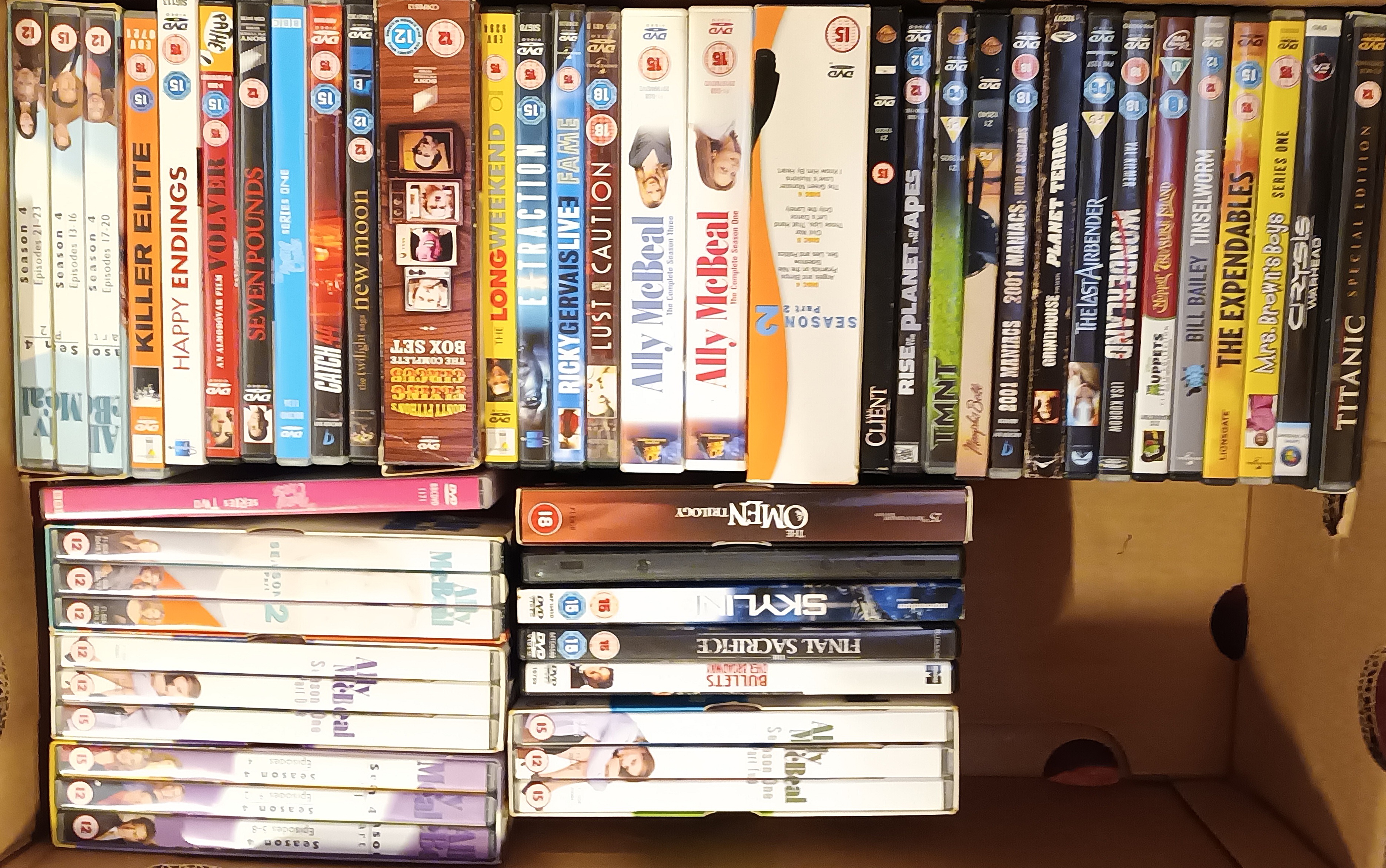 Four boxes of DVDs including films, box sets and documentaries, containing CSI, Ally McBeal, Disney, - Image 4 of 4