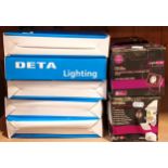 Five Deta 30W LED floodlights, boxed, together with six Knightsbridge high output ultraLED 10W