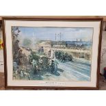 Bentleys at Le Mans 1929, framed print 70 x 95cm