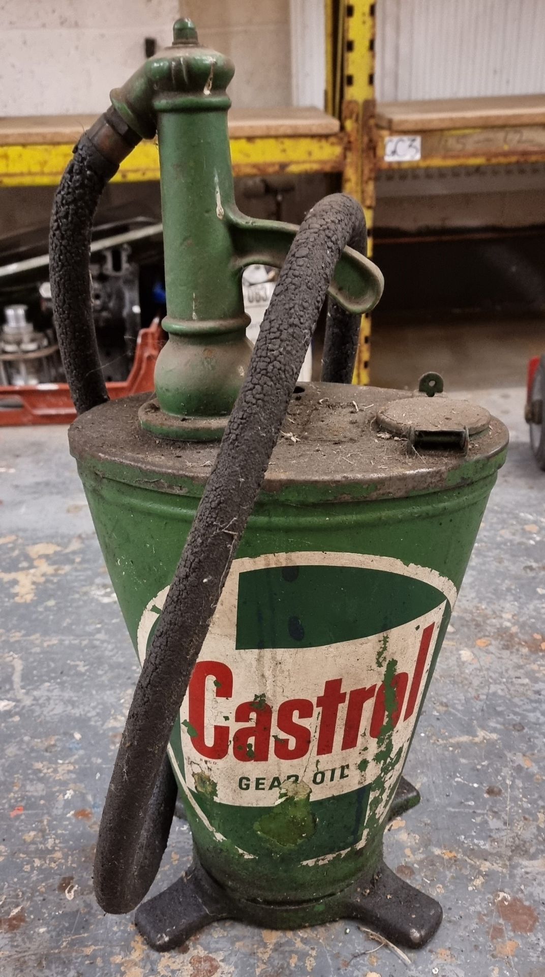 A Castrol gear oil forecourt dispenser