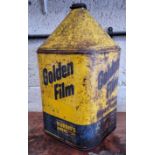 A Golden Film Superior Lubricant pyramid top can, with cap, 49cm