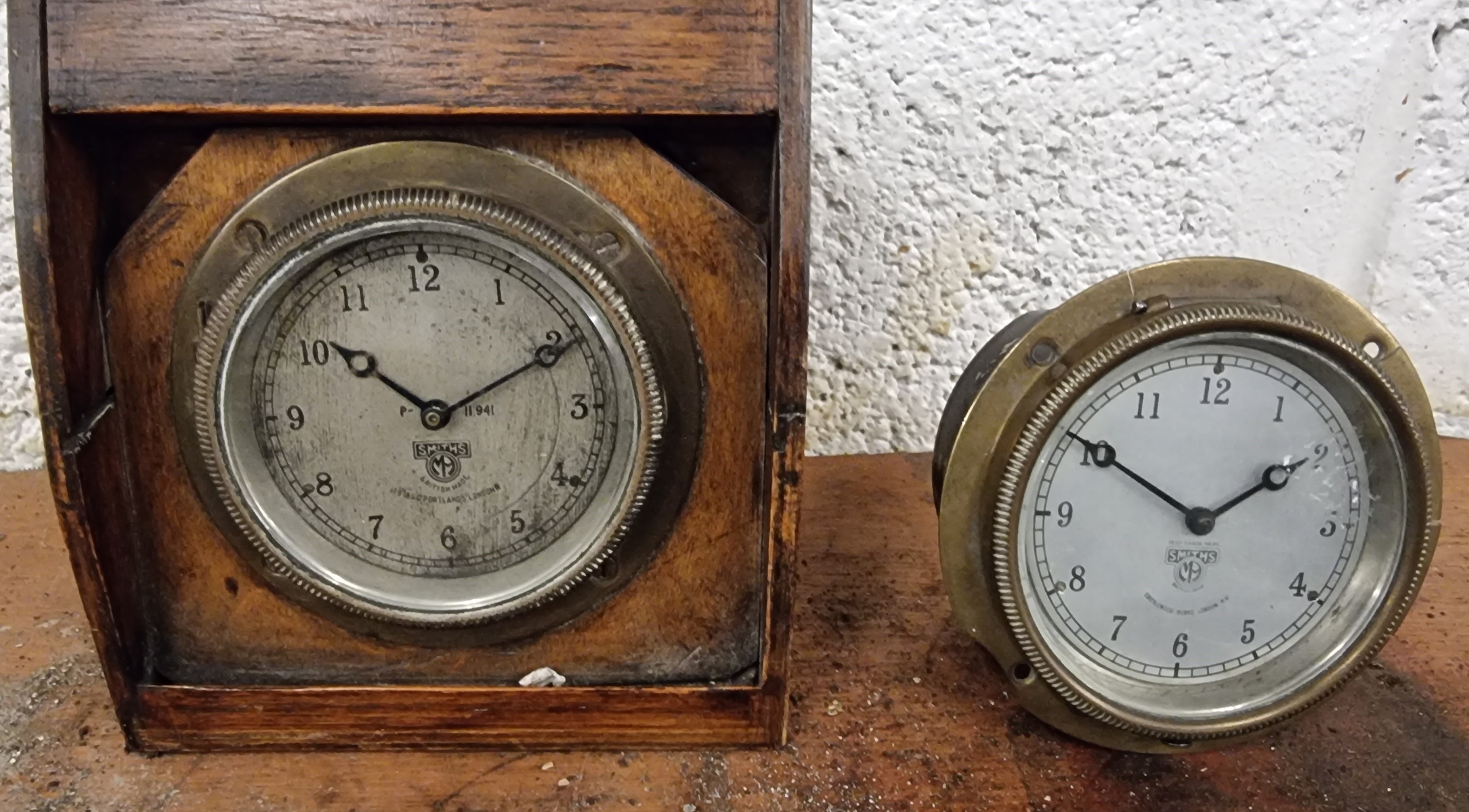 A Smiths Vintage dash clock, P-11.941 and another P.149.775, spares or repair (2)