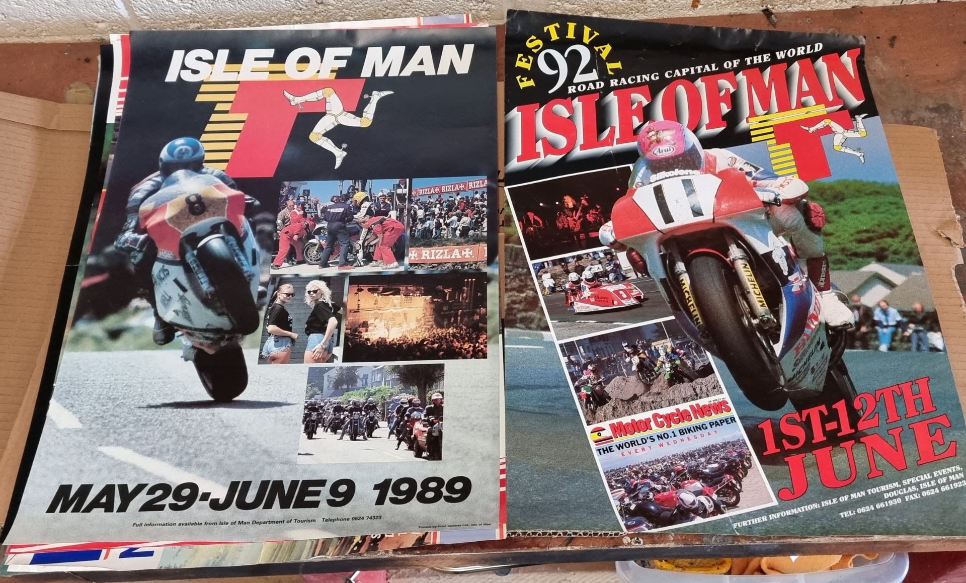 Posters: Seven Isle of Man motorcycle posters, TT, Southern 100, c1988-97, a Lombard RAC poster