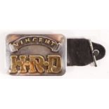 Of Vincent HRD interest; a handmade silver and unhallmarked gold belt buckle, Birmingham 2002,