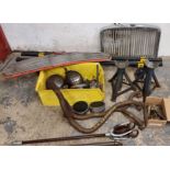 An auto jumblers lots, to include a BMC 1100/1300 Vanden Plas, a Mini down pipe, various lamps and