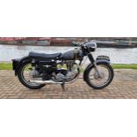 1955 AJS 16MS, 349cc. Registration number OOU 249. Frame number painted over. Engine number 56/