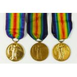 WWI, three Victory medals, awarded to S-5376 Pte. J. McAdam, Seaforth Highlanders, M2-121852 Pte. A.