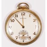 Of WWII USA Pacific Theatre interest; Hamilton, a 14K gold filled keyless wind open face slim pocket