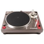 A Sony PS-DJ9000 turntable with power cable, missing plastic cover