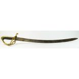 A 19th century light cavalry sabre, with brass guard and ray skin grip, length of blade 61cm. PLEASE