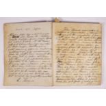 Book. Manuscript biography of sculptor John Thomas by his brother Robert Thomas. 90 leaves written