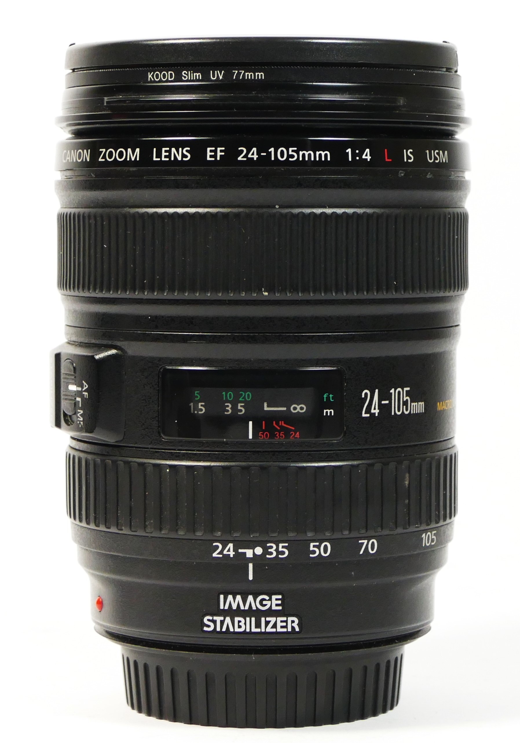 A Canon EF 24mm-105mm f4 IS USM lens, missing red ring, for spares or repair - Image 4 of 4