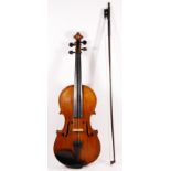 A John J Daesen violin, internally labelled 35 John J Daesen Lynn Mass, 1927, with a later bridge by