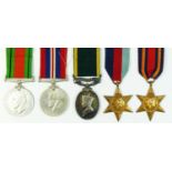 WWII group of five, Territorial awarded to 875258 Sgt. R.S. Barter R.A., 1939-1945 Star, Burma Star,