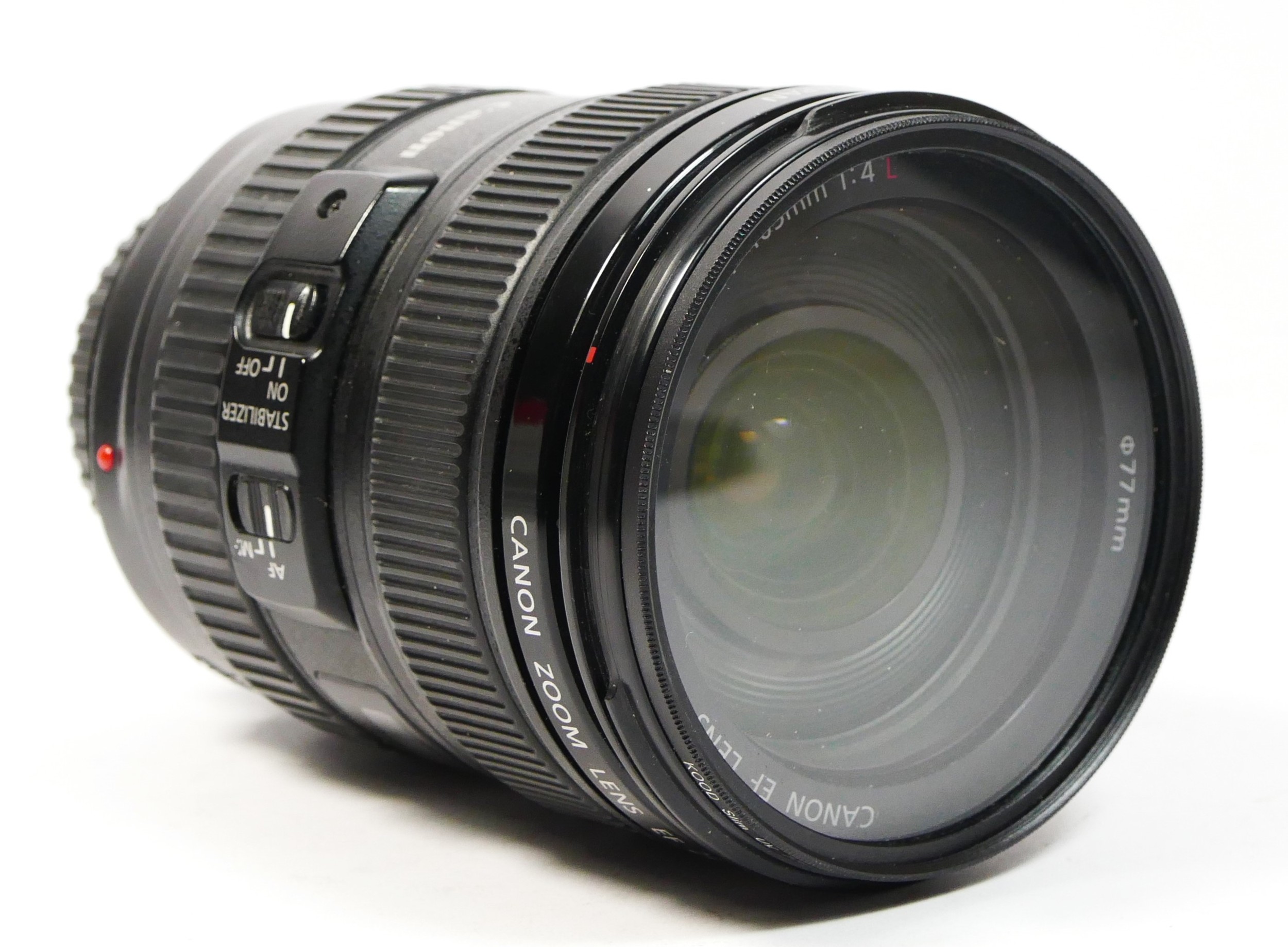 A Canon EF 24mm-105mm f4 IS USM lens, missing red ring, for spares or repair - Image 2 of 4