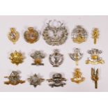 Fifteen cap badges to include The West Riding and The Royal Hussars