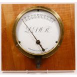 A brass cased London & South West Railway locomotive steam pressure gauge, enamel face marked L.S.