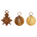 Three WWI medals, 1914 - 15 Star awarded to 16760 CPL. A. Smith, Liec Regiment and two Victory