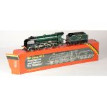 A OO gauge Hornby SR Class N15 "Sir Dinadan" loco and tender, in green Southern livery, original box