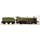 A Wrenn Railways loco and tender, 7209 'Clun Castle' in Great Western green livery, together with