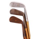 A hickory shafted Rustless Putter, special forged, S. Parr, Special, with Masonic square and