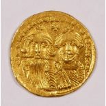 Heraclius (610-641) and Heraclius Constantine, gold Solidus, Constantinople, 4.4gm