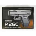 A P.26C Metal Air Sport Gun, spring powered, with pellets in original box,