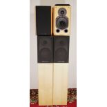 A pair of Mordaunt Short floor standing speakers Avant 904, natural wood, together with a pair of