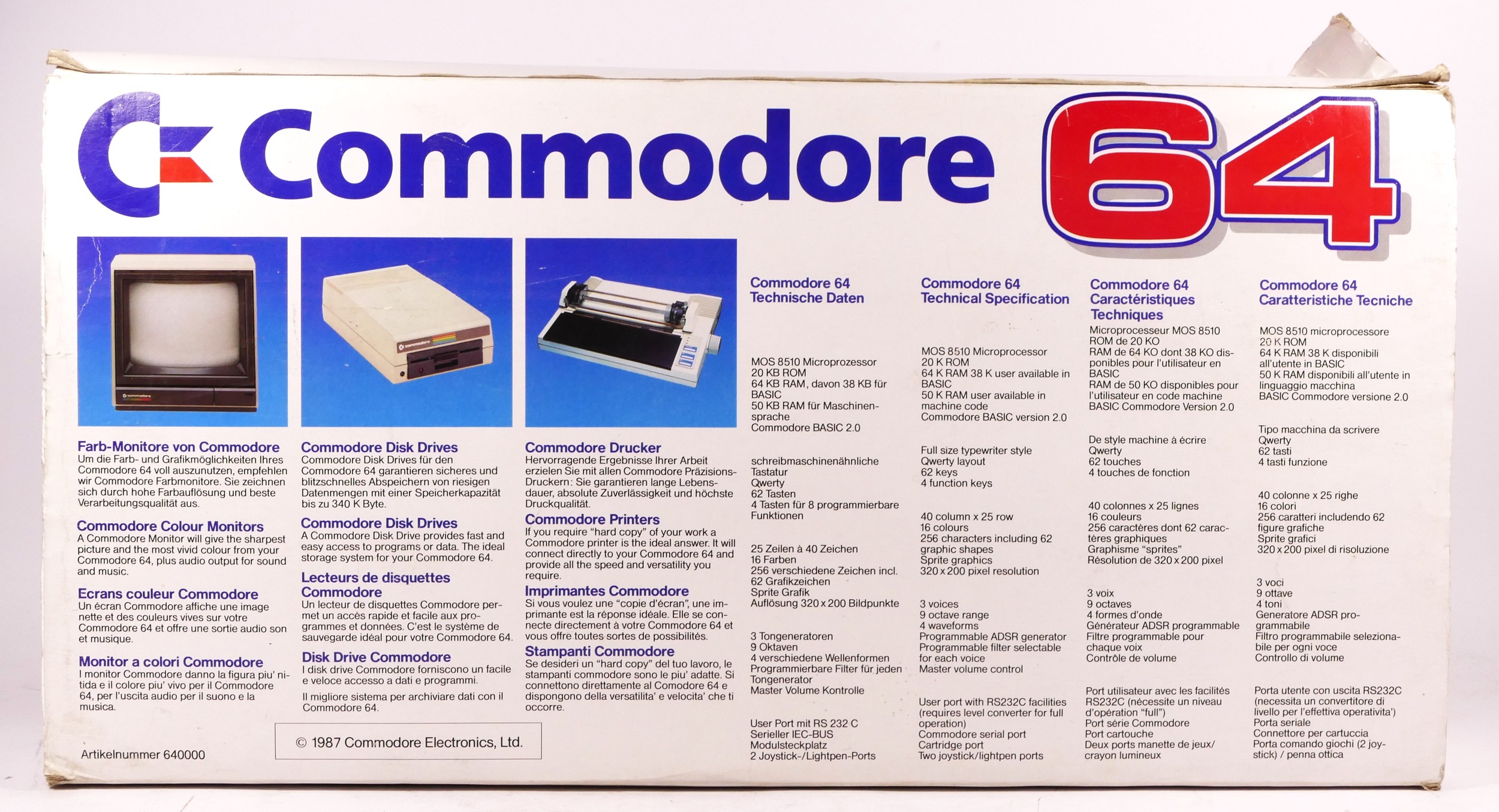 A Commodore 64 personal computer (serial No MB5 062320E), with power lead, original packaging - Image 2 of 3