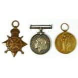 WWI group of three 1914-15 Star, Victory and War, awarded to 9601, Pte J.H. Williams, South Wales