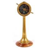 A double face ships telegraph clock, by Chadburns of Liverpool & London, brass case with internal