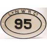 A oval cast-iron bridge plate, L.N.W.R. Co, 95