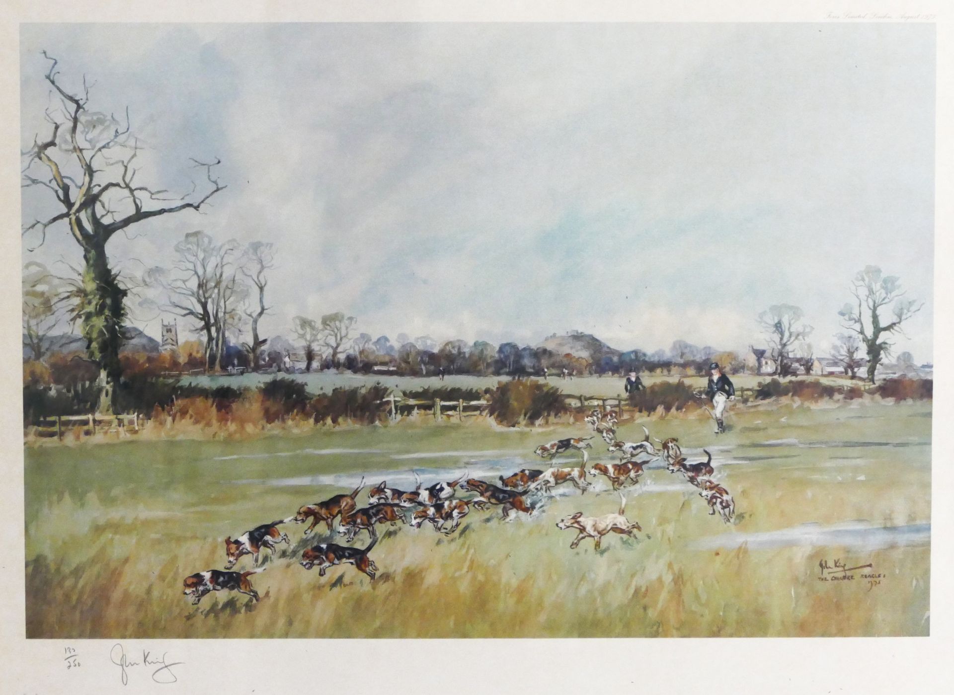 John King (1929 - 2014), The Cheshire Beagles, limited edition print, 130/250, signed in pencil, - Image 2 of 5