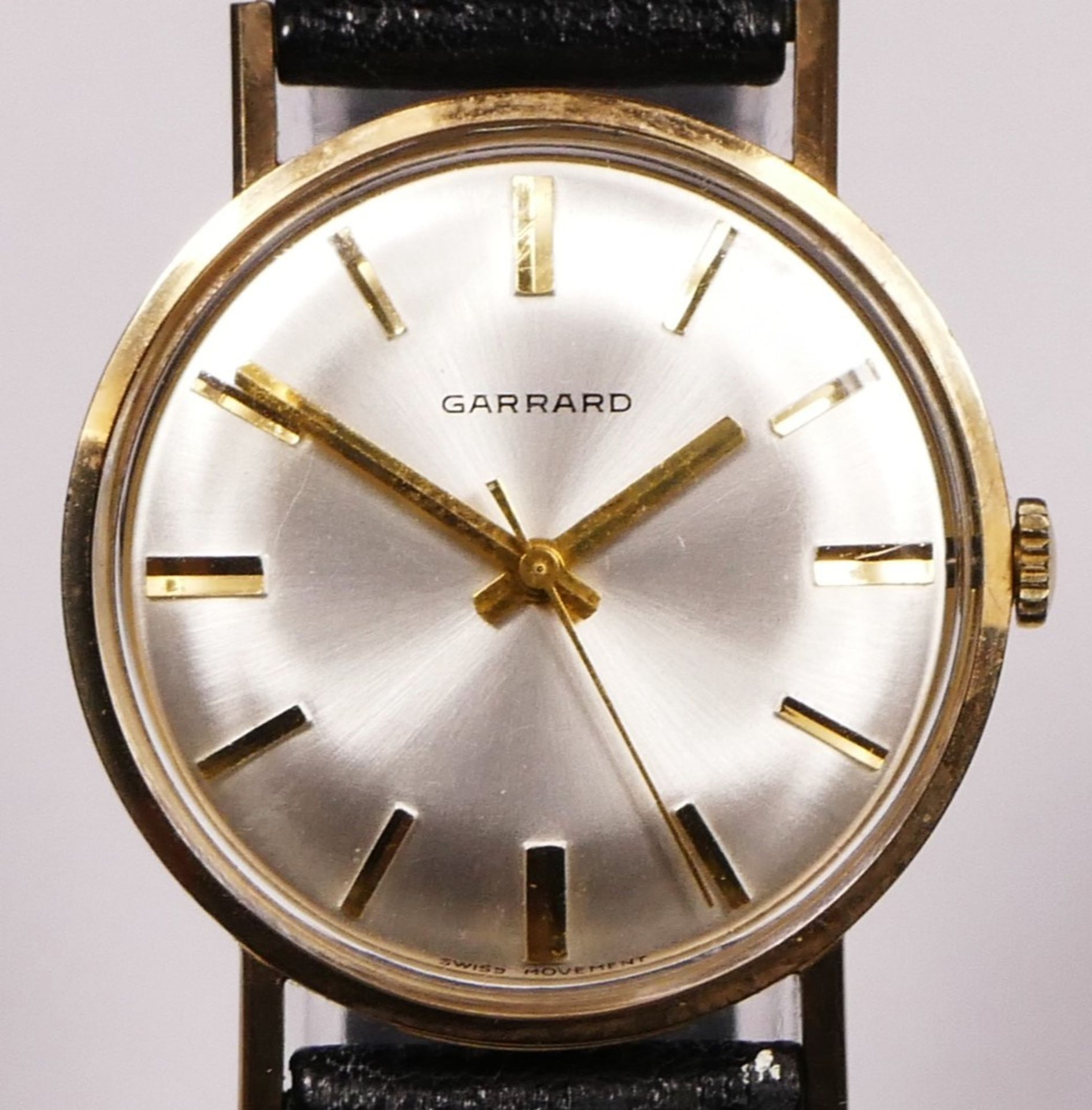 Garrard, a 9ct gold manual wind presentation gentleman's wristwatch, dated 1973, original case.