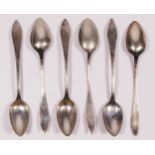 A 19th century German silver set of six tea spoons, 13 and GL marker only, 61gm