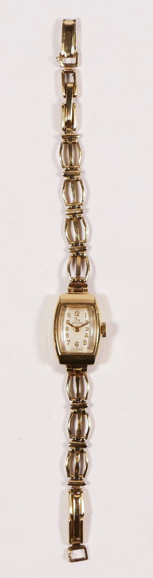 Record, a 9ct gold ladies manual wind wristwatch, London 1958, 15 jewel movement, working when - Image 2 of 2