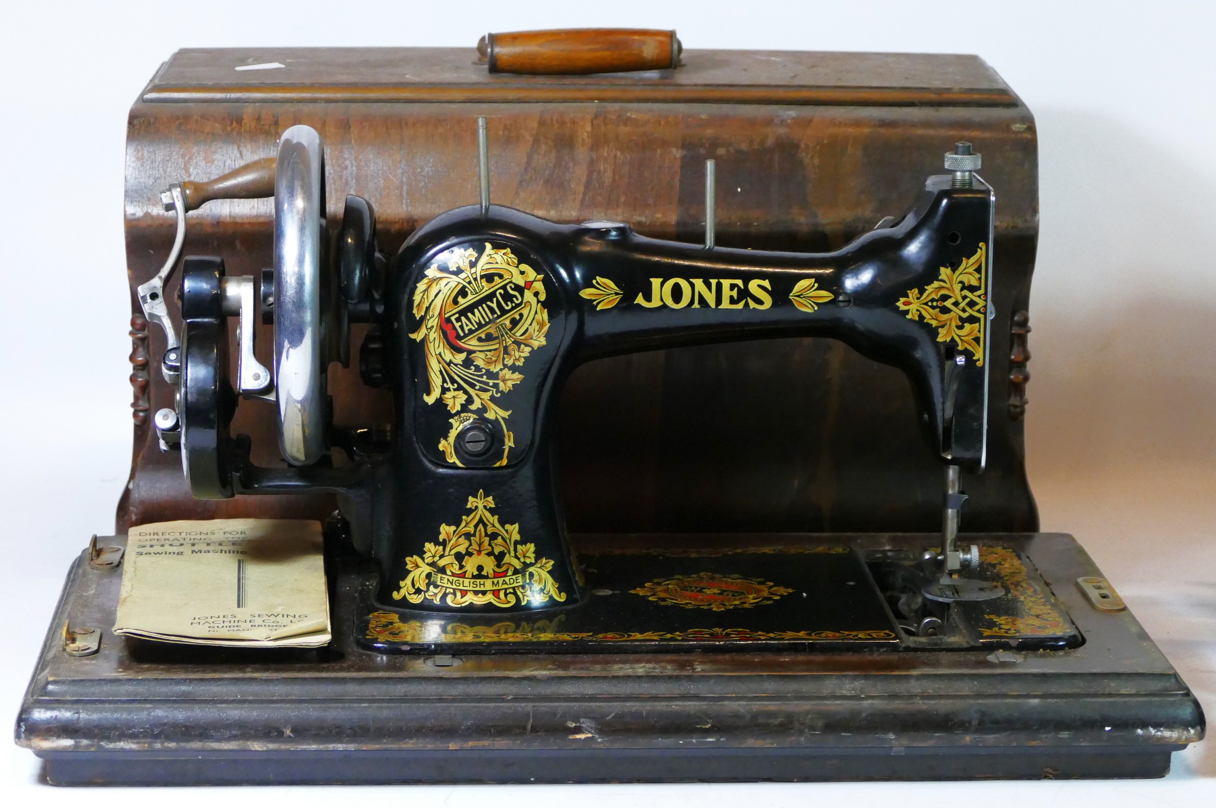 An early 20th century Jones manual sewing machine (cased) together with a 1920s/30s portable - Image 2 of 3
