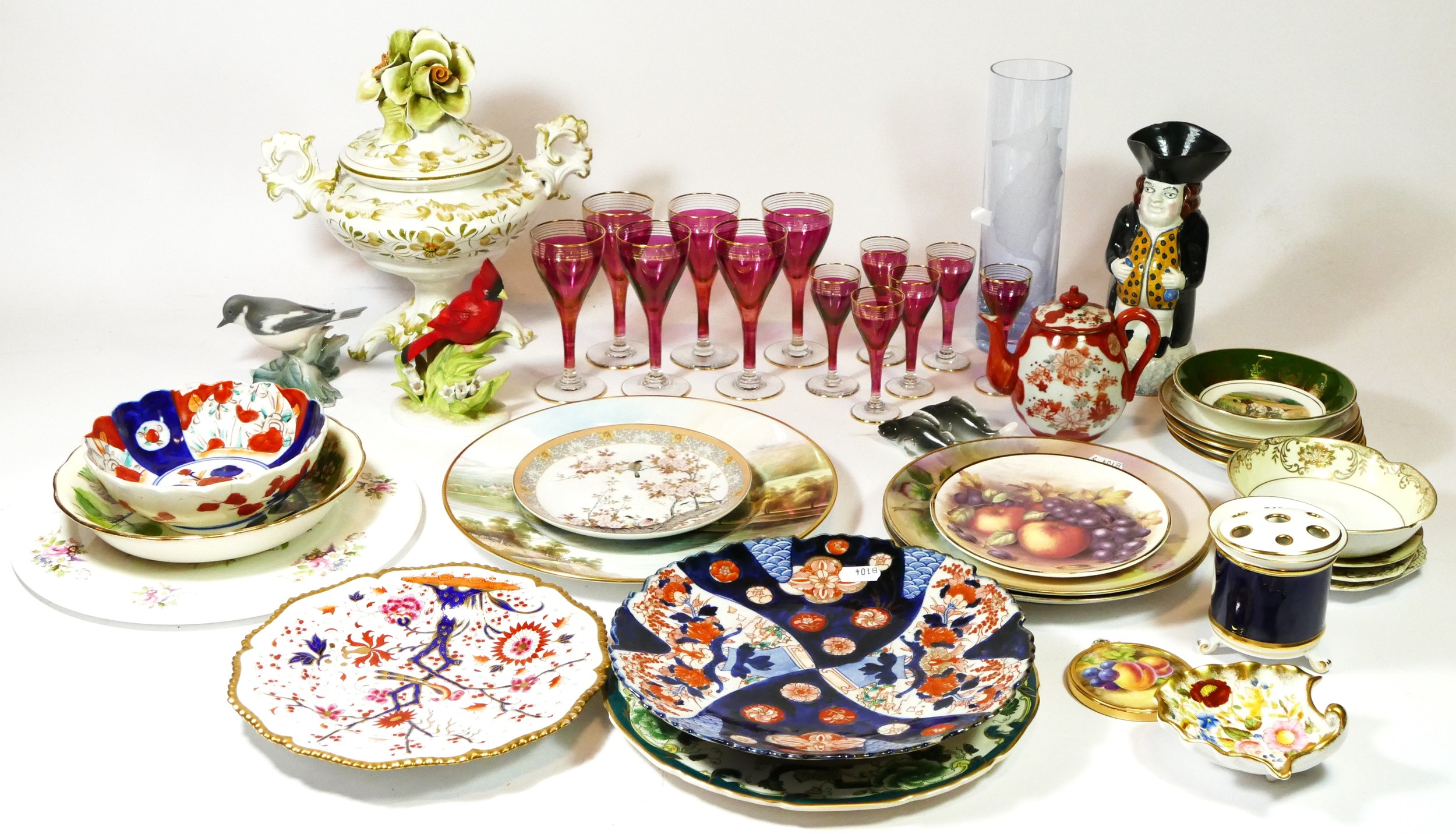 A collection of early 20th century and later ceramics, to include Amari plates, Noritake part