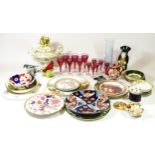 A collection of early 20th century and later ceramics, to include Amari plates, Noritake part