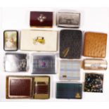 A cigarette case and lighter by Lord with faux crocodile skin covers, case, a Japanese plastic