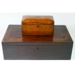 A Victorian mahogany inlaid writing slope, the hinged lid opening to fitted interior, 49x28cm,