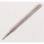 A Victorian silver propelling pencil, unmarked, 7.5cm