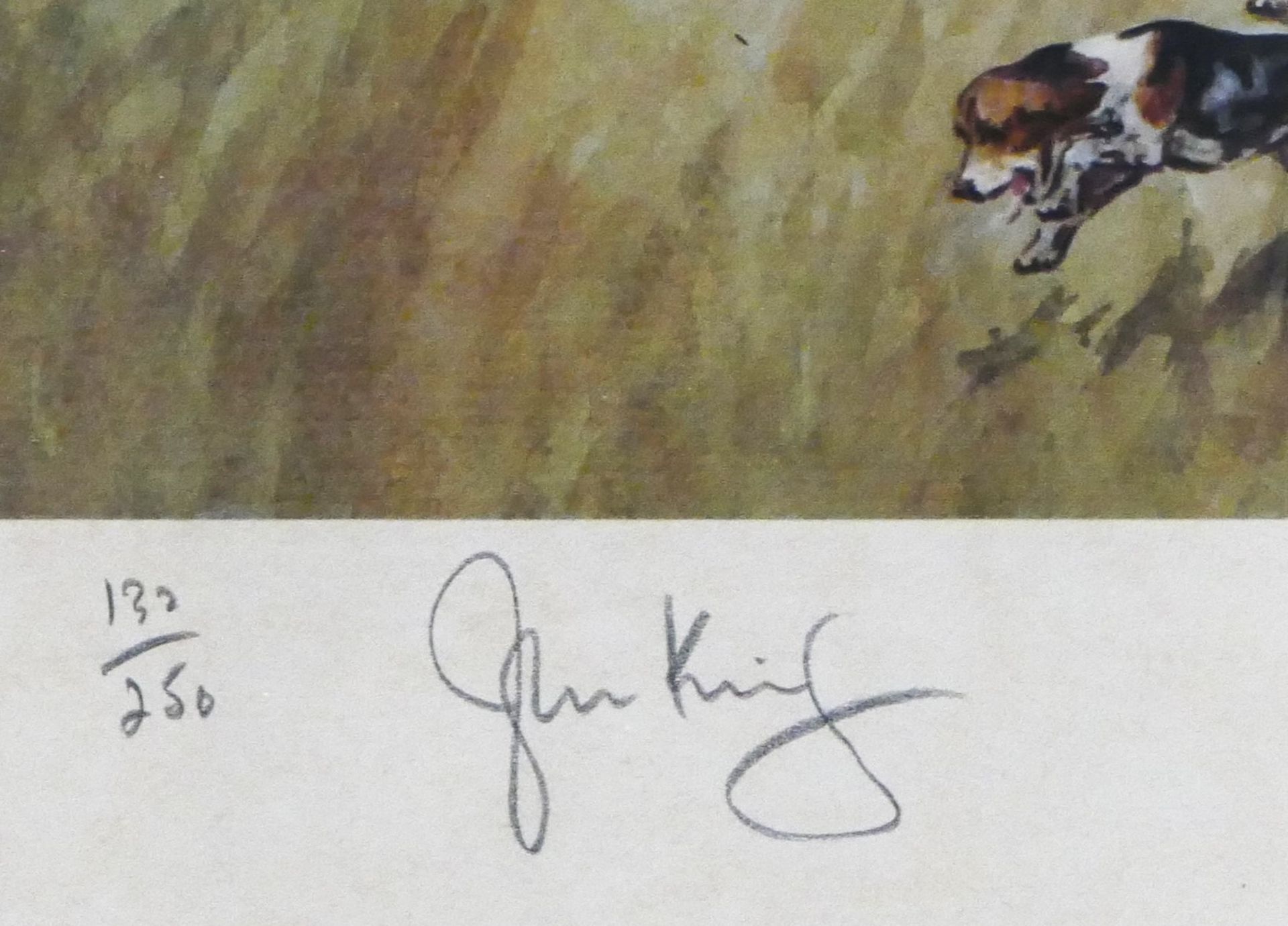 John King (1929 - 2014), The Cheshire Beagles, limited edition print, 130/250, signed in pencil, - Image 3 of 5