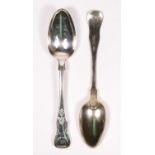 A Victorian Scottish silver single struck Kings pattern pair of table spoons, by James McKay,