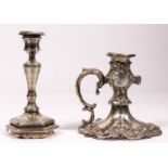 A Victorian silver desk stand taperstick, by Walter & John Barnard, London 1881 and a Victorian